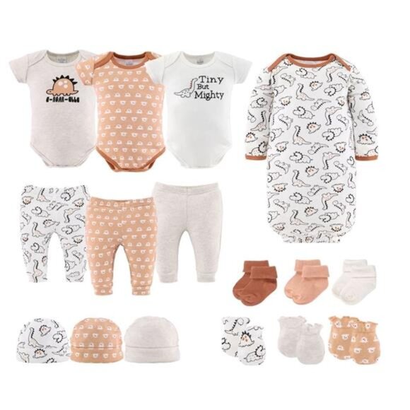 Newborn Layette Gift Set for Baby Boys or Girls, Tiny Dino, 16